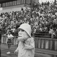 Louie the Laker at the football game.